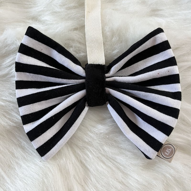 Pacifier cloth bow - black/white