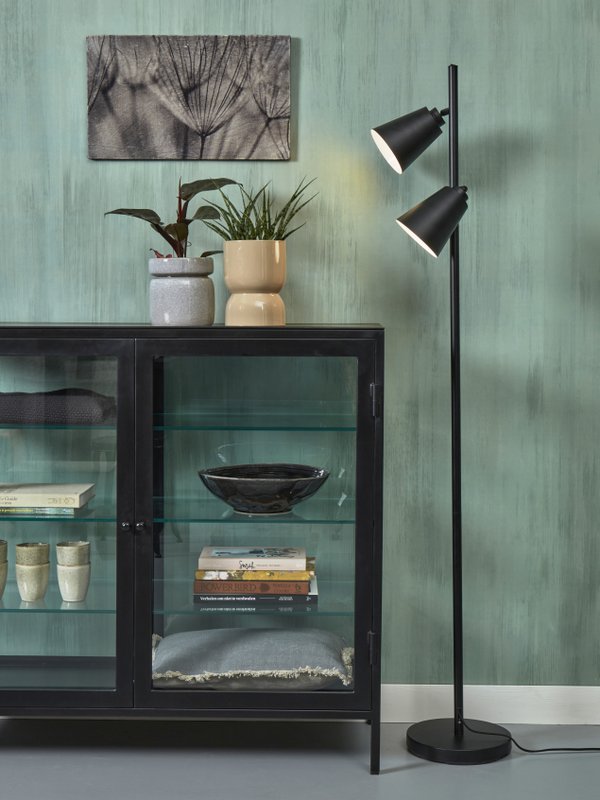 Vloerlamp Bremen 2-kap, zwart