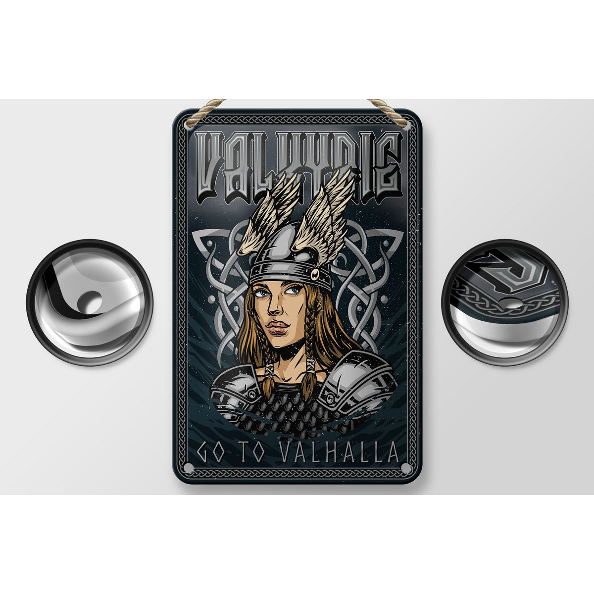 Tin sign saying 12x18cm Valkyrie go to Valhalla Viking decoration