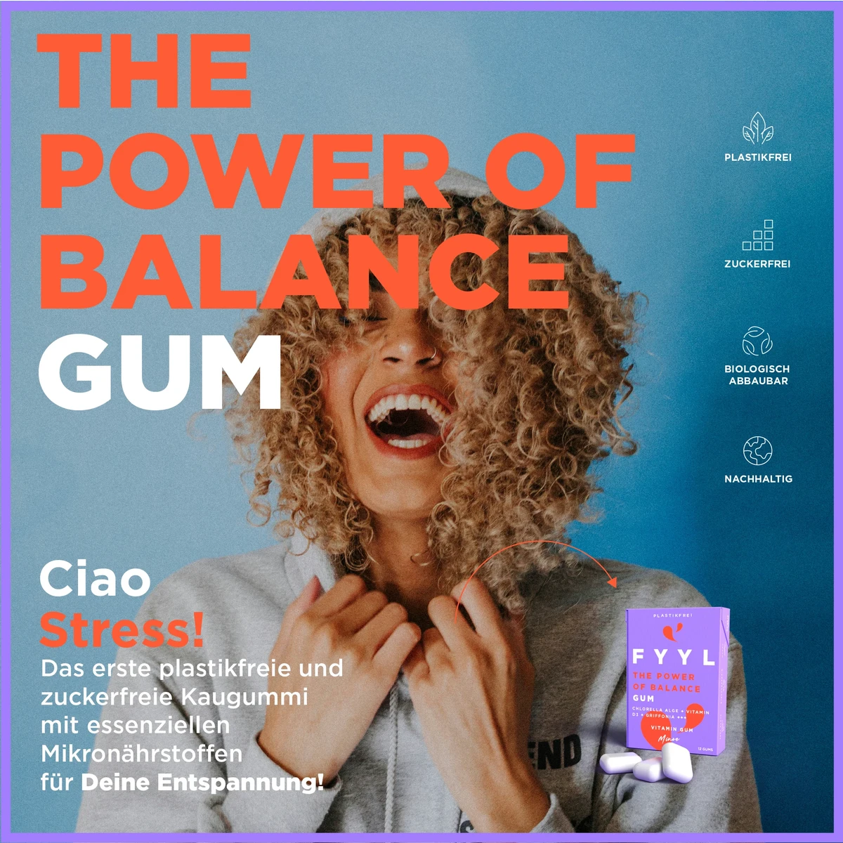 FYYL GUM - THE POWER OF BALANCE - 20 chewing gum boxes per pack - natural chewing gum