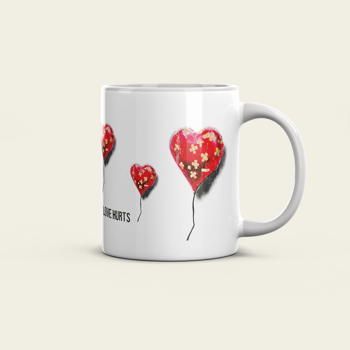 Taza Cerámica Banksy 325ml - Corazón Vendado