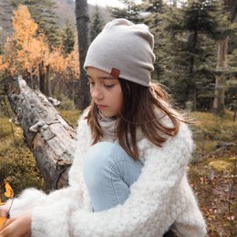 Merino vendbar hat - taupe-beige