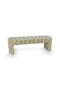 Side Bench L Poppy Jacquard Blue 140x45cm