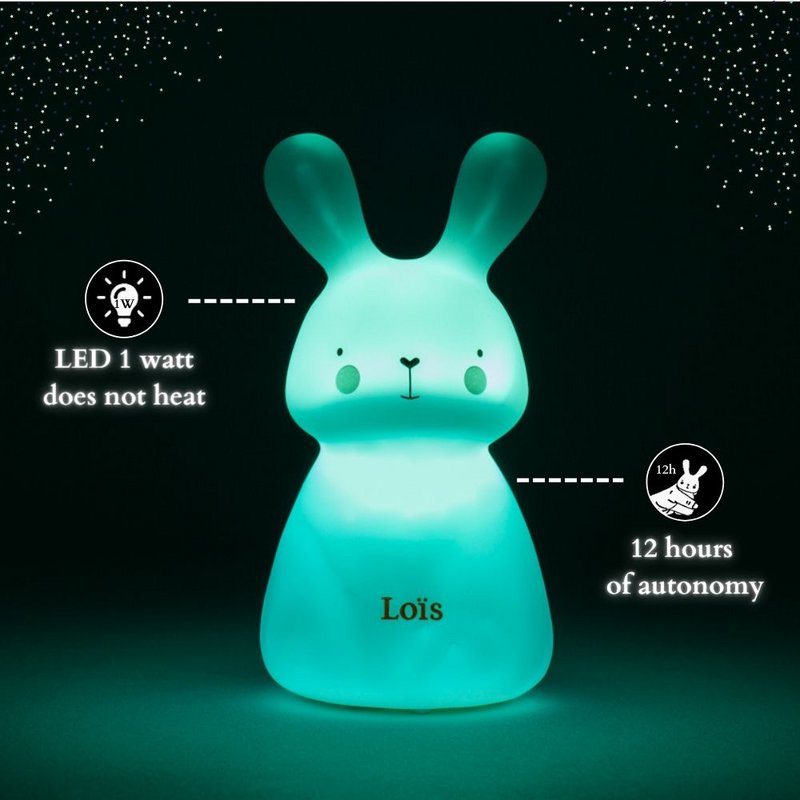 Night light - Rabbit Loïs - battery-powered - blue