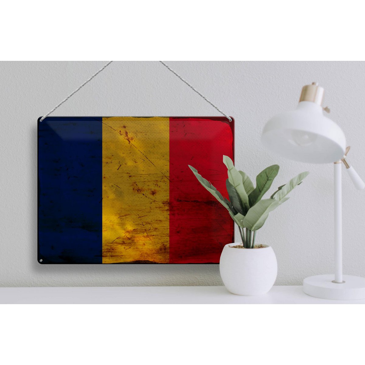 Tin Sign Flag of Chad 40x30cm Flag of Chad Rust