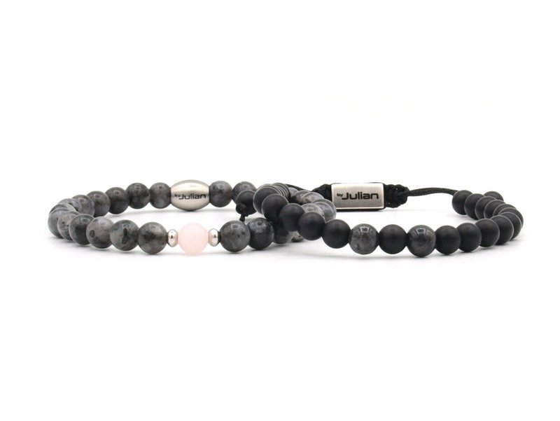 Mother and son bracelet set Larvikite