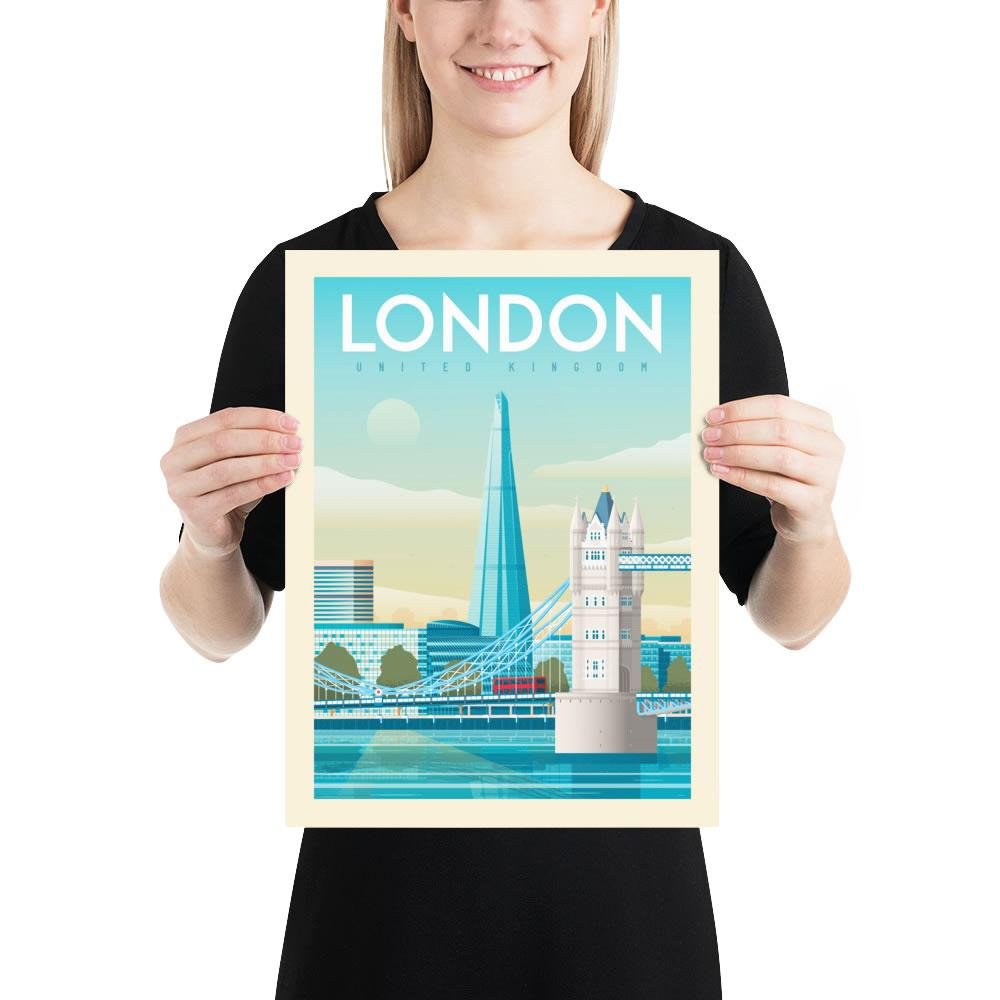 Vintage London Poster | Premium poster City London Tower Bridge United Kingdom