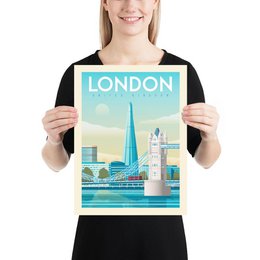Vintage London Poster | Premium poster City London Tower Bridge United Kingdom