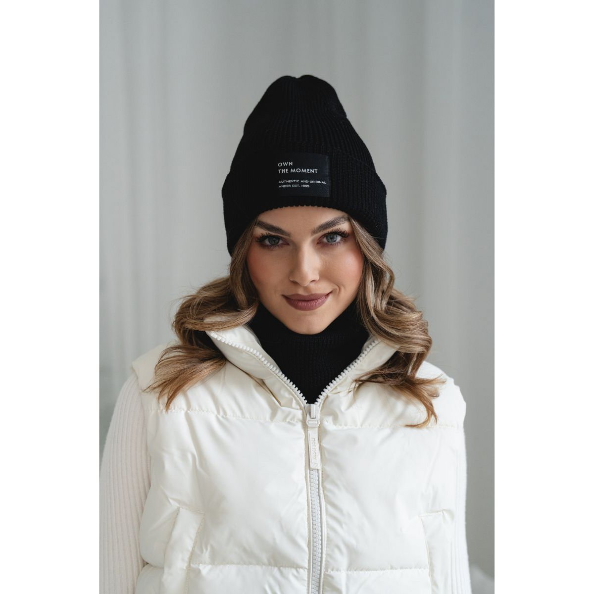 Hat and scarf set – 100% merino wool “BRIGID NEW” – BLACK