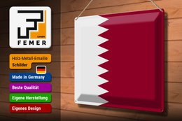 Tin Sign Flag of Qatar 40x30cm Flag of Qatar