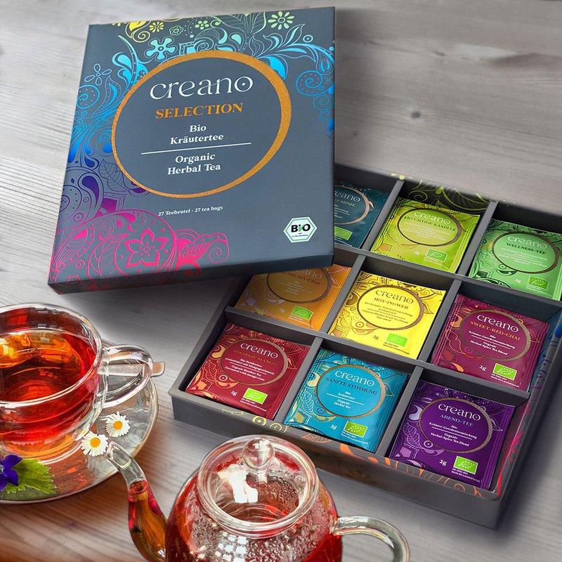 Set regalo tisane biologiche Creano 27 bustine da 54g