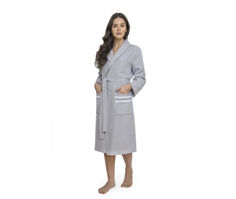 Waffel-Bademantel grau (Unisex)