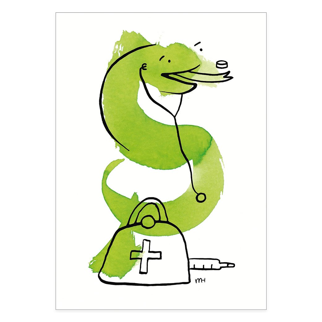 Get well soon card green