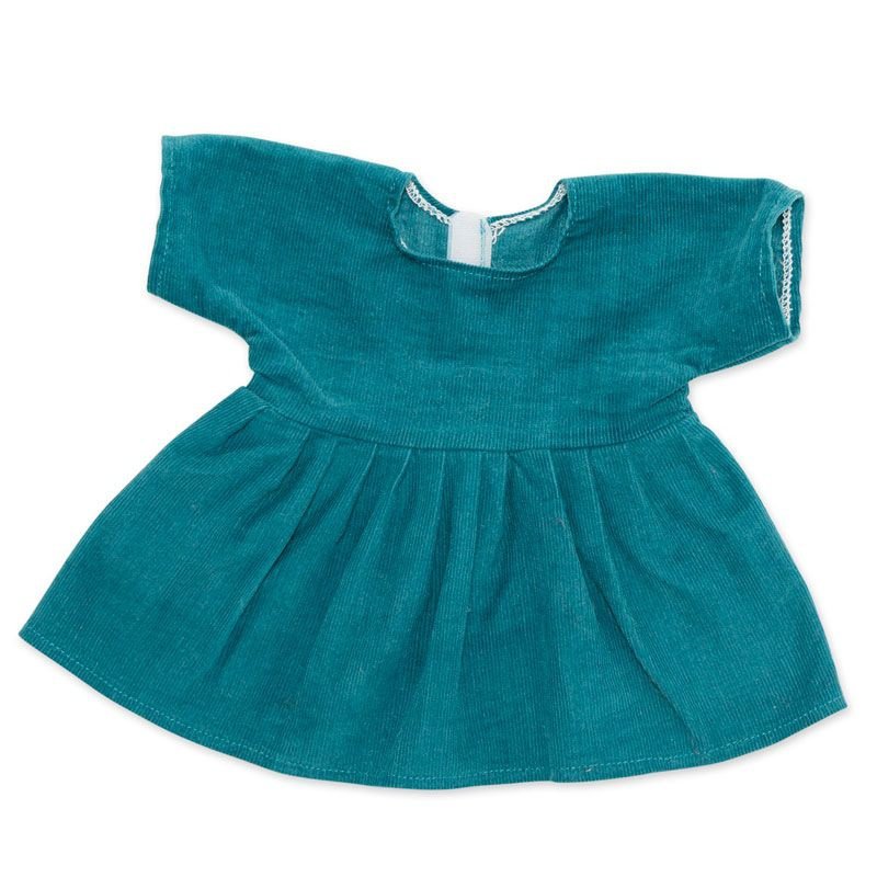 Corduroy dress petrol for Cuddly Doll