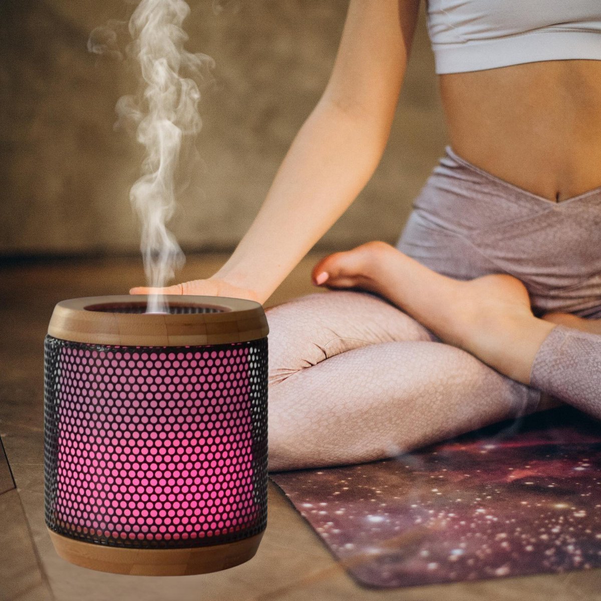 Ultrasonic Diffuser – Elipsia – Originality and Quality – Bamboo and Metal – Healthy Diffusion of Essential Oils – Interior Decoration