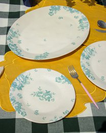 Dessert Plate Vintage Flowers Green