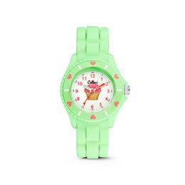 Colori Kidz 5-CLK061 Børneur med Cupcake - Silikonerem - Ø 30 mm - Lysegrøn