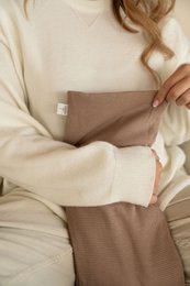 Warming scarf taupe | 70cm | organic linseed