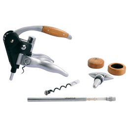 LAGUIOLE Set vino Deluxe - 6 pezzi - Metallo e bambù - Confezione regalo