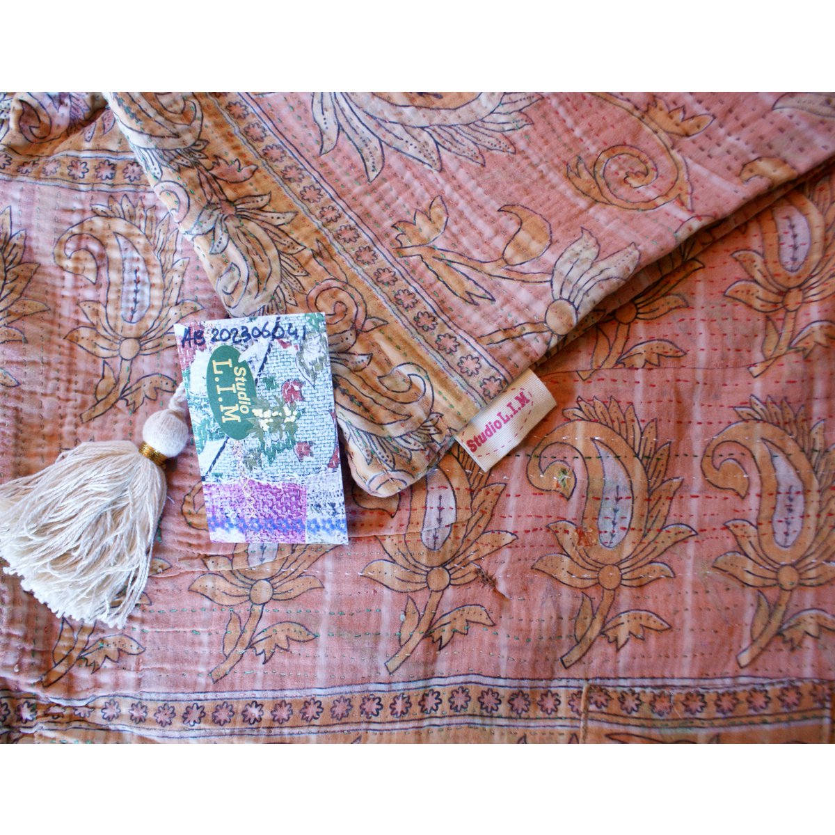 Cushion Cover Vintage Kantha 50x70 cm pastel orange