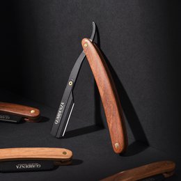 Navaja de afeitar Guardenza Shavette "Cut Throat" (incl. funda) - navaja de afeitar recta - cuchillo de barbero
