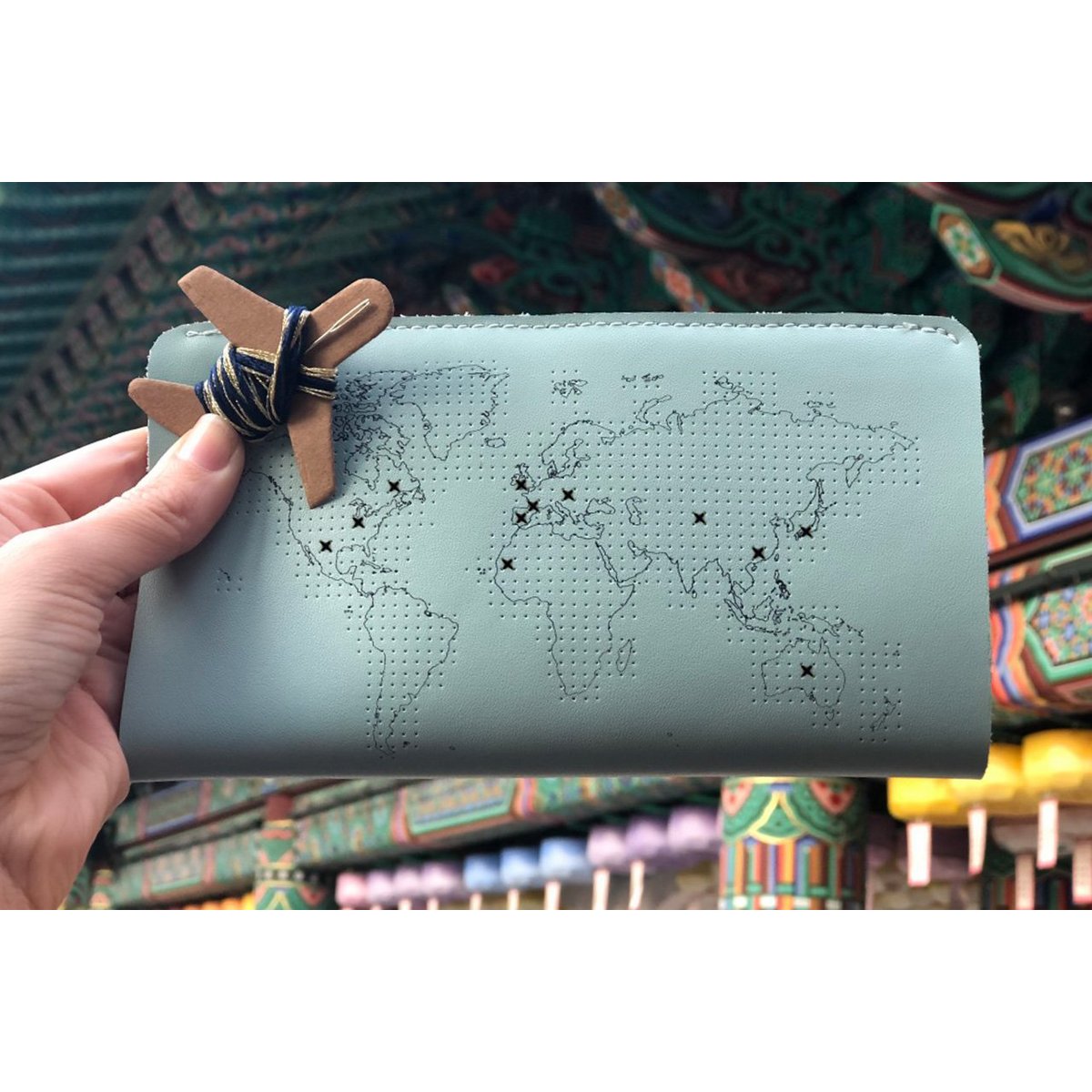 Stitch Travel Wallet - Mint