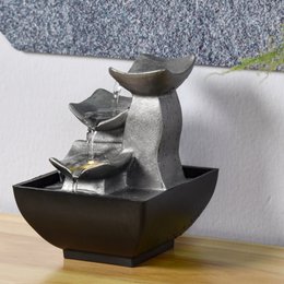 Zimmerbrunnen – Boro – Ideale dekorative Zen-Atmosphäre – kleines dekoratives Modell – LED-Lichtfluss – modern und schlicht