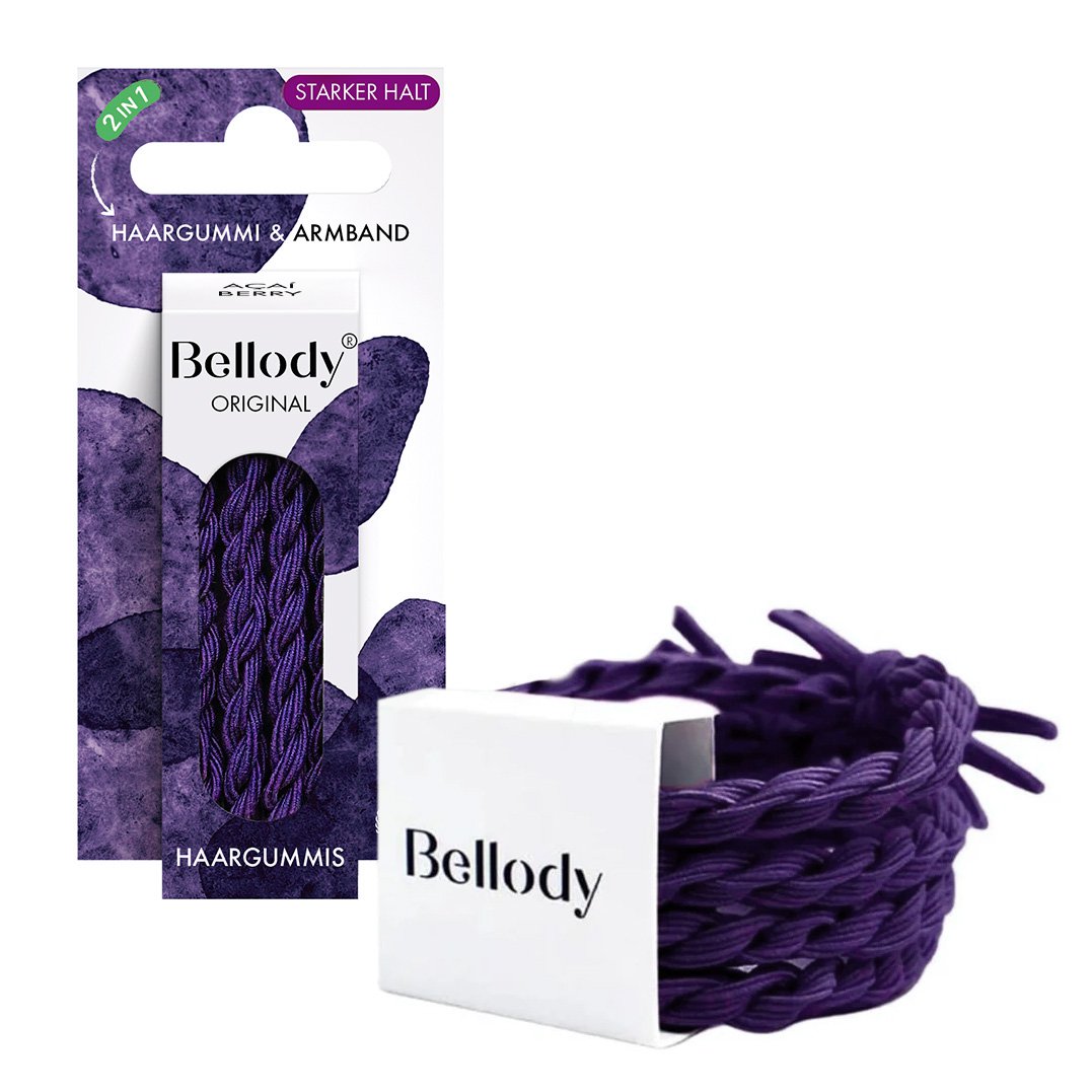 NUEVO - Gomas para el cabello de Açaí Berry - Bellody® (4 piezas) - Elegantes coleteros trenzados