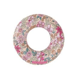 Multicolor floral swim ring, available in 55 cm and 90 cm diameters, for kids' water play.