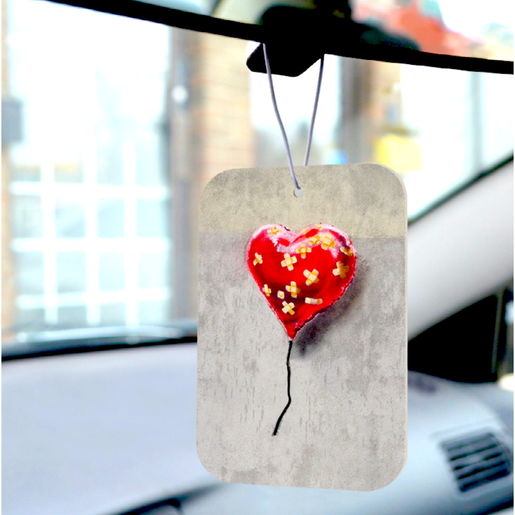 Banksy Car Air Freshener - "Bandaged Heart"