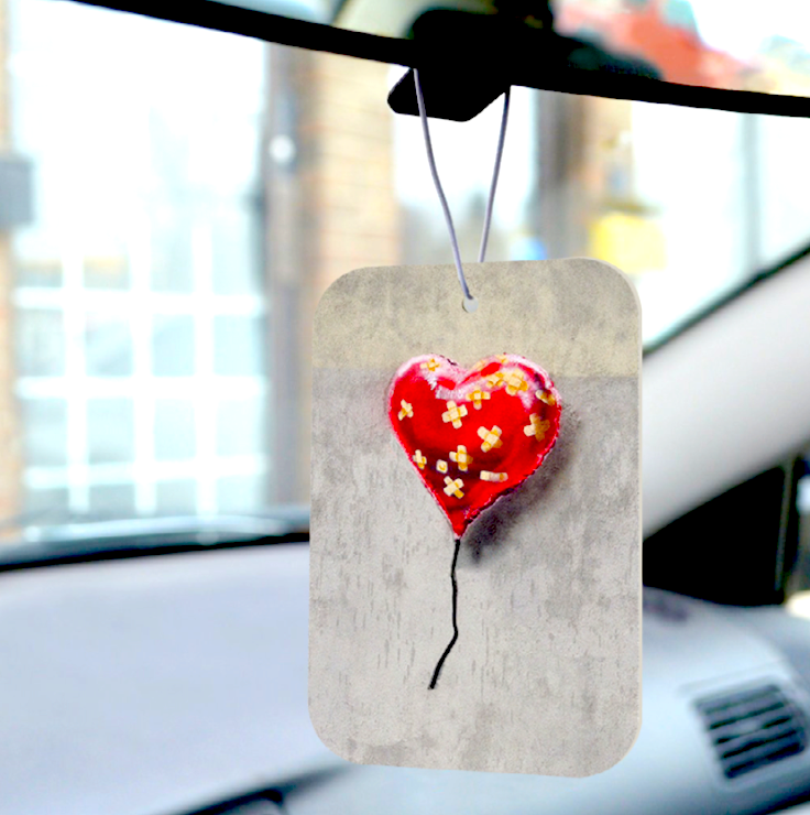 Banksy Car Air Freshener - "Bandaged Heart"