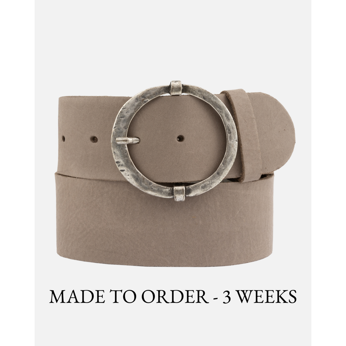OP BESTELLING GEMAAKT Lean | Luxe leren riem met ronde vintage gesp