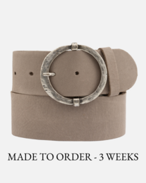 OP BESTELLING GEMAAKT Lean | Luxe leren riem met ronde vintage gesp