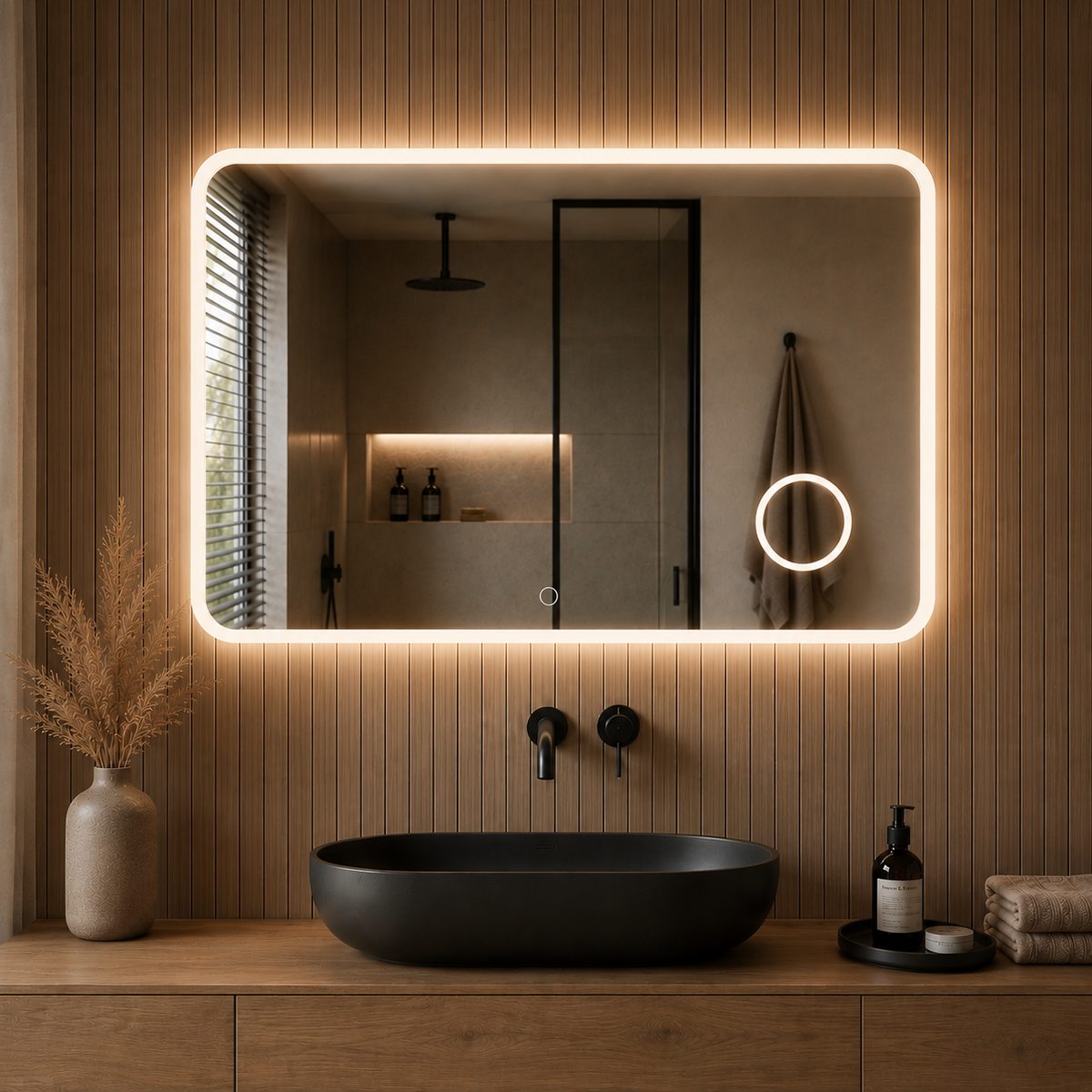 Specchio LED Lumoire Elysium 100 cm 3x Lente
