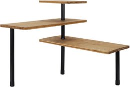 Bamboe Hoekrek – 3-Lagen - 43 x 27 x 43 cm - Ruimtebesparend Keuken Opbergrek – Badkamer Organizer - Hoekkastje – Duurzaam Plantenrek – Bruin