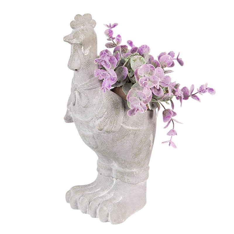 Blumenpot -Hahn 11x10x26 cm grauer Stein