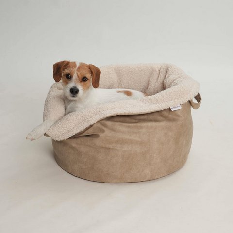 Hundekörbchen Shopper Little Basket Saddle gravel