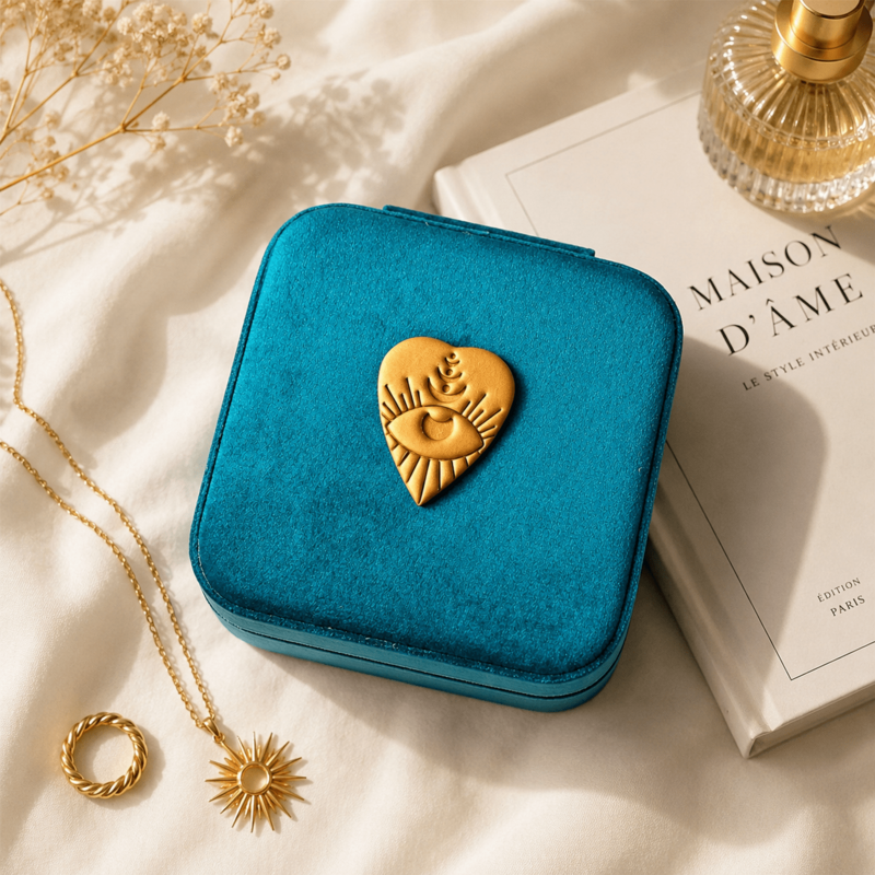 Emerald Heart travel jewelry box
