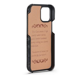 iPhone 12 Mini Hoesje Zwart Kroko Print Leer – Leren Hoesje Apple iPhone 12 Mini Zwart – Hoesje iPhone 12 Mini Leer Kroko Print