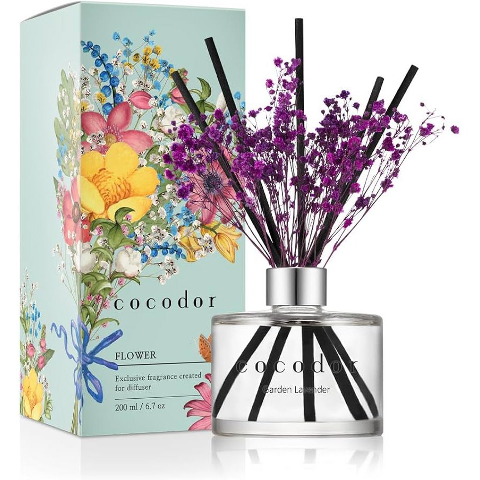 Cocodor Flower diffuser_ GARDEN LAVENDER_120ml & 200ml_PURPLE flowers