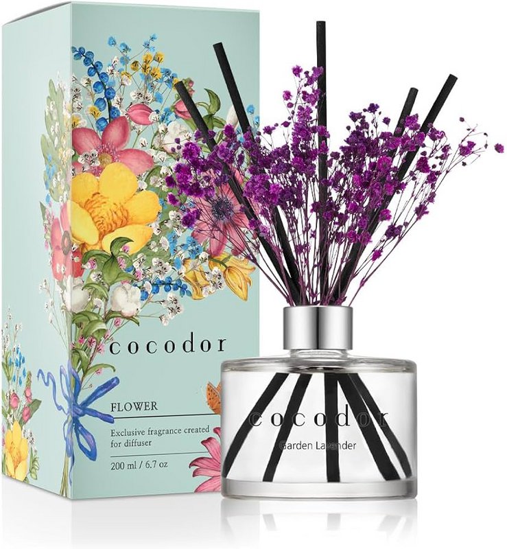 Cocodor Flower diffuser_ GARDEN LAVENDER_120ml & 200ml_PURPLE flowers