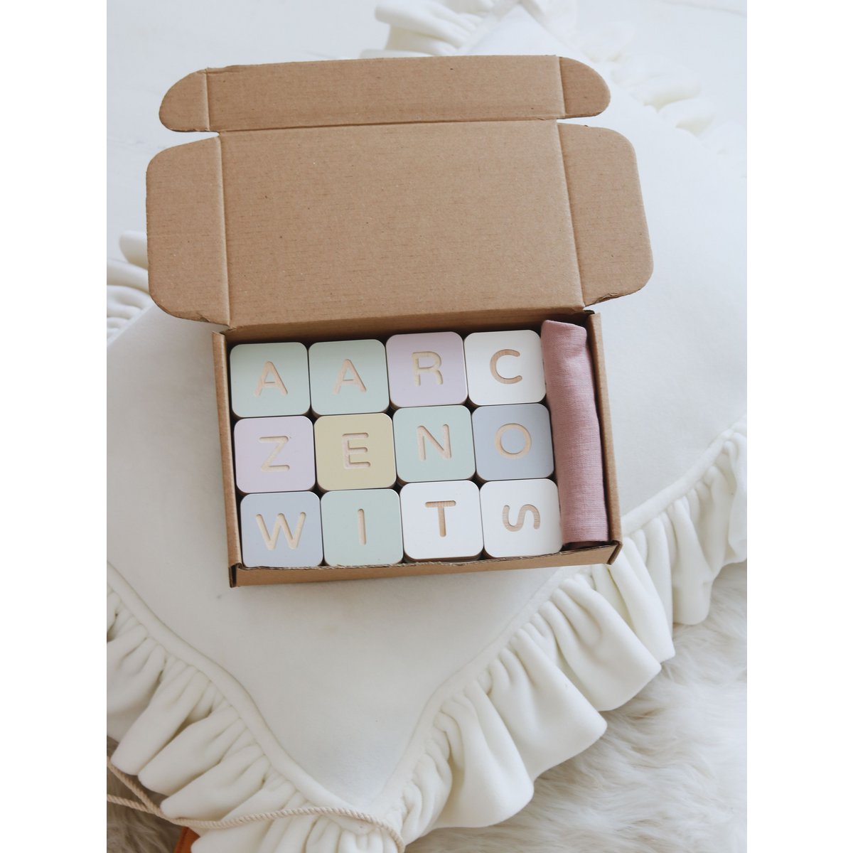 Colorful alphabet, wooden blocks, learning toy