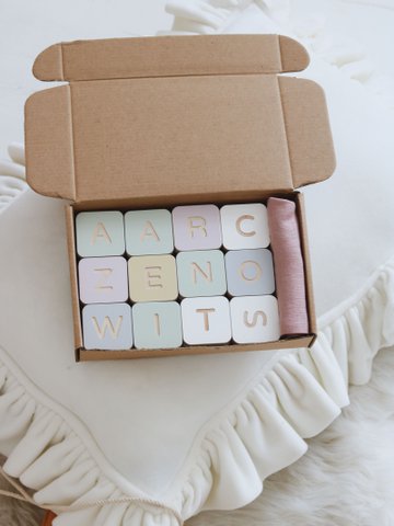 Colorful alphabet, wooden blocks, learning toy