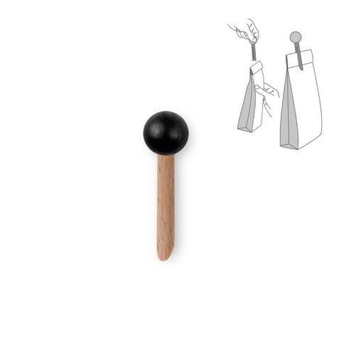 houten tasclip - zwart