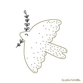 Card and envelope - Colombe Baptême Blanc