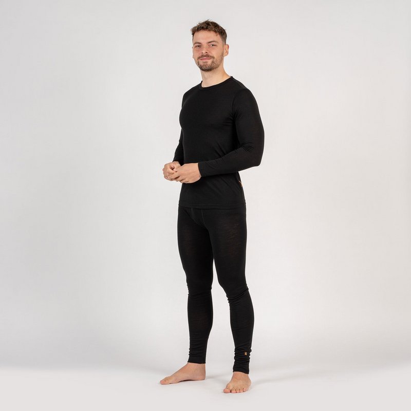 Heren 160 lange mouwen en broek, 2-delig zwart