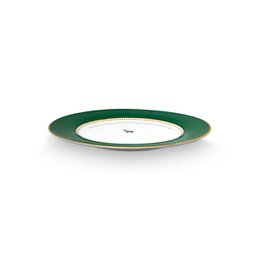 Plate Love Birds Deer Dark Green 26.5cm
