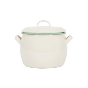 Bellied Pot with lid, 18 cm/4 liter - Cream Lux