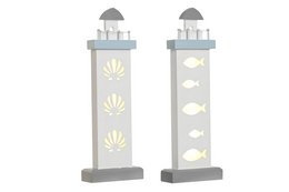 Decorative LED lighthouse, 14x5.5x40 cm, 2 assorted designs, model LM203982.
