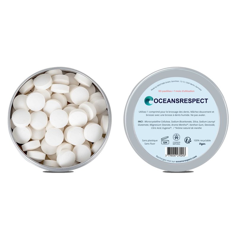 Solid toothpaste in chewable tablets - Mint flavor